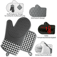 thumbnail image 2 of WOVTE 4-piece set of silicone oven gloves and pot holder heat-resistant 230 ° C silicone and cotton non slip oven gloves, partially waterproof baking gloves for baking, cooking, 2 of 7