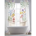 thumbnail image 6 of Spring Floral Pig Sheer Curtains 84 Inches Long 2 Panels Set, Window Sheer Curtains for Living Room/Bedroom, Weeping Flowers Leaves Farmhouse Watercolor Light Filtering Rod Pocket Curtain 52''x84''x2, 6 of 8