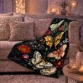thumbnail image 6 of Painterly Moths with Peonies, Moody Vintage Style for Moth Lovers, Floral Wing Pattern, Cozy Flannel Blanket for Bedroom and Reading Nook, Housewarming Gift and Botanical Home Decor, 6 of 9