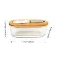 thumbnail image 2 of Glass Butter Dish With Bamboo Lid And Knife, Oval Butter Keeper With Spreader, Food-Safe Butter Container For Kitchen Dining Table Decor B-17Cm, 2 of 3