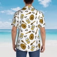 thumbnail image 6 of Xecao Honey print Hawaiian shirt - a stylish short-sleeve button-down for men, perfect for casual beach and tropical outings., 6 of 9