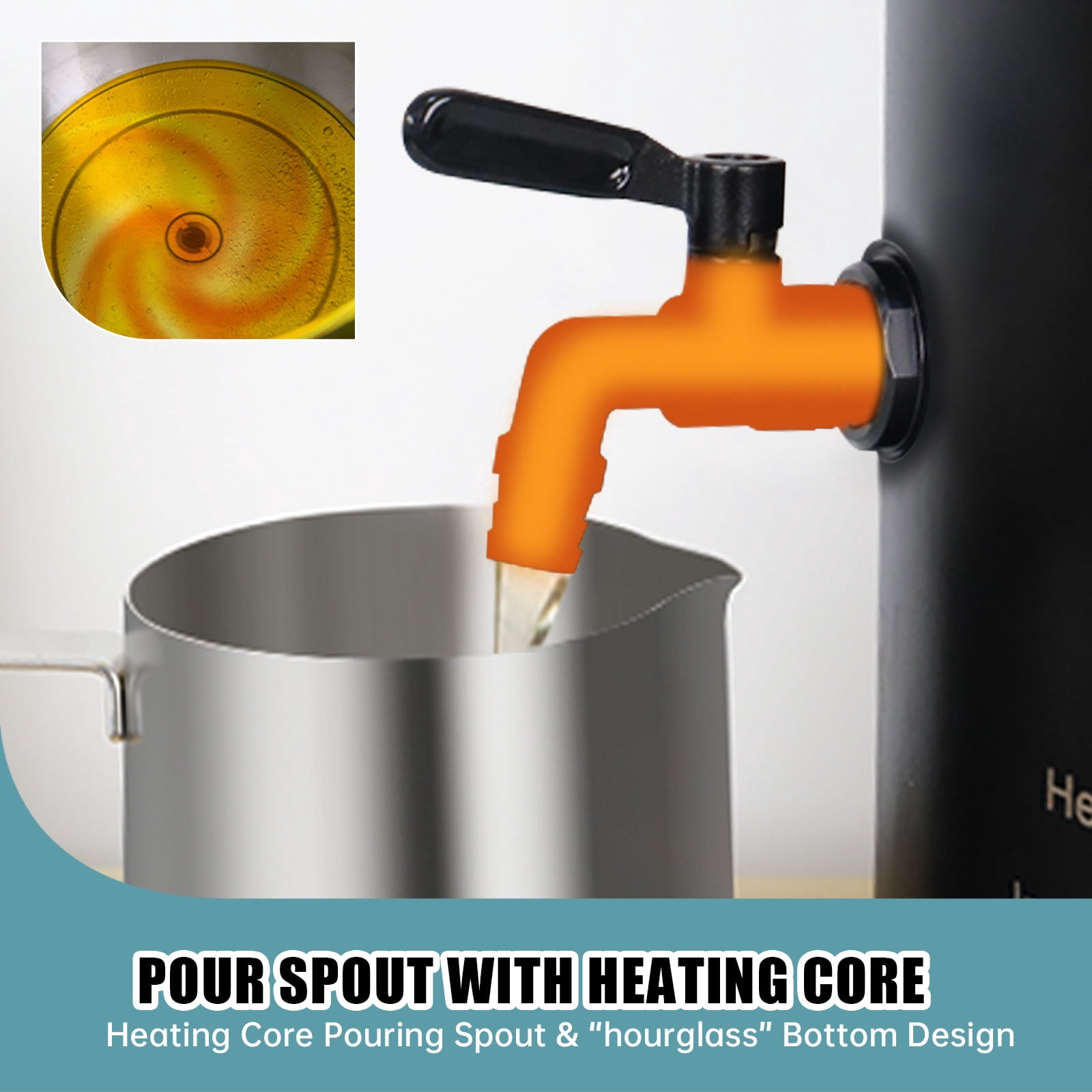 TOAUTO WMF-5L Wax Melter for Candle Making - Candle Wax Melting Pot with Faster Pour Spout and Temperature Controller, No Cloggy and Easy Clean Up