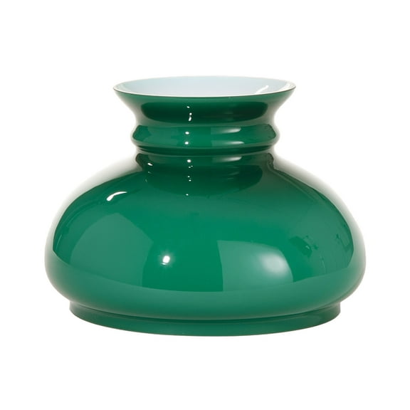 B&P Lamp® Green Over White Opal Cased Glass 7 Inch Fitter Student Style Lamp Shade