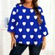 thumbnail image 1 of TaTaai Gradient Plus Size Long Sleeved T-shirt, Women's Round Neck Lightweight Top, All Seasons Garment, Casual Daily Party Dating Work Home Vacation Birthday Outfit, Hand Wash Gift, 1 of 6