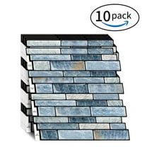 DEWOO 10 Sheets Peel and Stick Tile Backsplash, Stick on Wall Tiles, Self Adhesive Tile Sticker for Kitchen Backsplash and Bathroom(12"x12",Blue Marble)