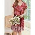 thumbnail image 2 of Avidlove Women Plus Size Nightgows Short Sleeve House Dress Floral Print Sleepshirt with Pocket Sleepwear, 2 of 4
