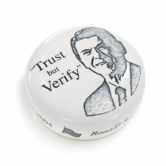 Gift Paperweight "TRUST but VERIFY" Ronald Regan