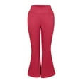 thumbnail image 4 of Outfmvch Lined Leggings for Women Thermal Flare Leggings Bellbottom Leggings for Women Fall Pants Fall Leggings with Pockets Seamless Leggings Cargo Pants Baggy Red Xl, 4 of 9