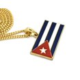 thumbnail image 4 of Flag of Cuba Pendant with 3mm Cuban Chain Necklace, Gold-Tone/24", 4 of 4