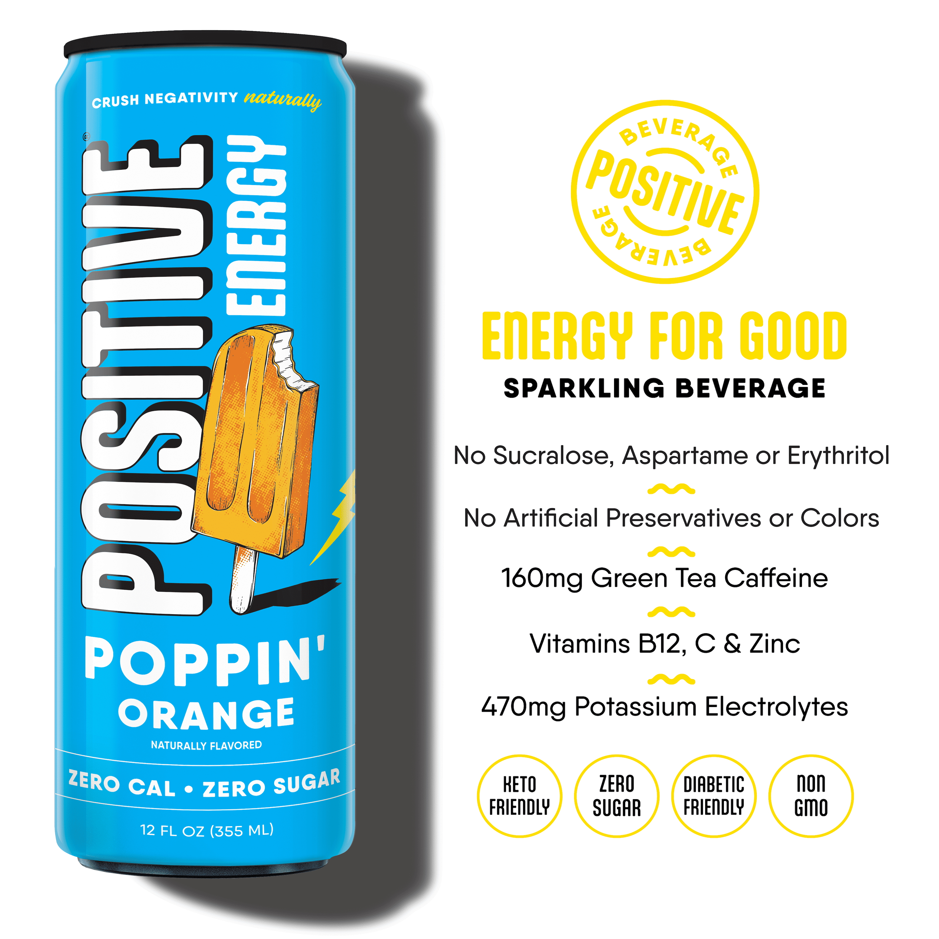 Positive Energy Drink Variety Pack – 12 Cans (12 fl oz) – Zero