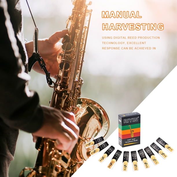 10 Uds. De cañas de saxofón Bb, piezas de instrumentos de viento de madera, accesorios, cañas tradicionales Sywqhk Para Estrenar