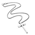 thumbnail image 2 of TINGN Stainless Steel Cross Pendant Necklaces for Men Pendant Chain 30 Inch Silver, 2 of 5