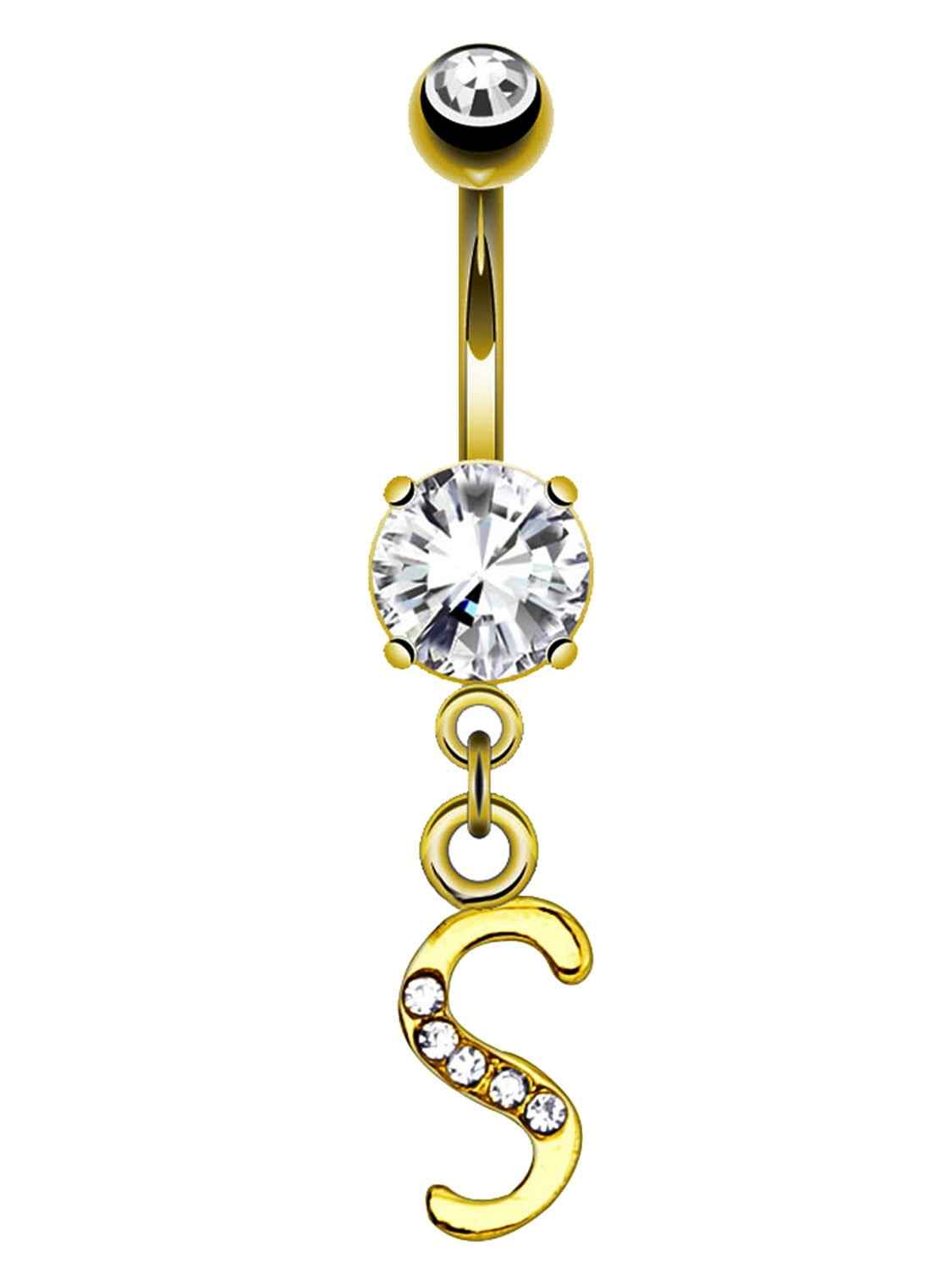 Details about   14G Double Heart CZ  Dangle Belly Button Ring Surgical Steel Piercing Navel Bar 