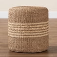 thumbnail image 6 of bali & pari Wickham Modern Bohemian Natural Brown Seagrass Ottoman Footstool, 6 of 7