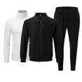 thumbnail image 2 of Frnrwgo Men's Jacket & Top & Pants 3-Piece Set Loose Fit Full Zip Breathable Lightweight Casual Tracksuit Outfit with Pockets, 2 of 7