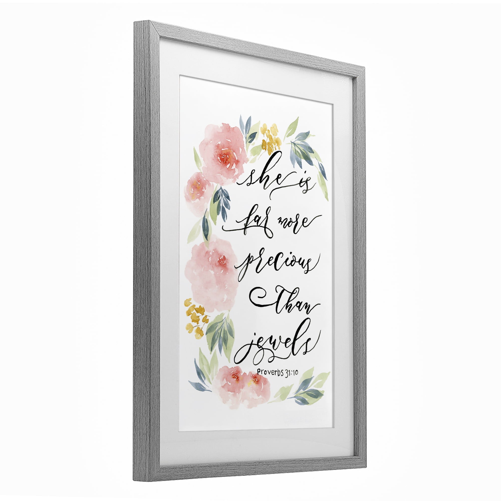 Stupell Industries Far More Precious Than Jewels Gray Framed Print Under Glass, design by Lucille Price