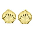 thumbnail image 2 of Bling Jewelry Womens Carved Seashell Nautical Clip-On Earrings 14K Gold Plated, 2 of 4