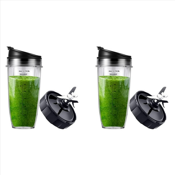 2X Piezas de Repuesto para Licuadora BL450-30 BL456-30 BL480-30Ect, Tazas de Licuadora de 24OZ y Accesorios de Hoja de 7 Aletas