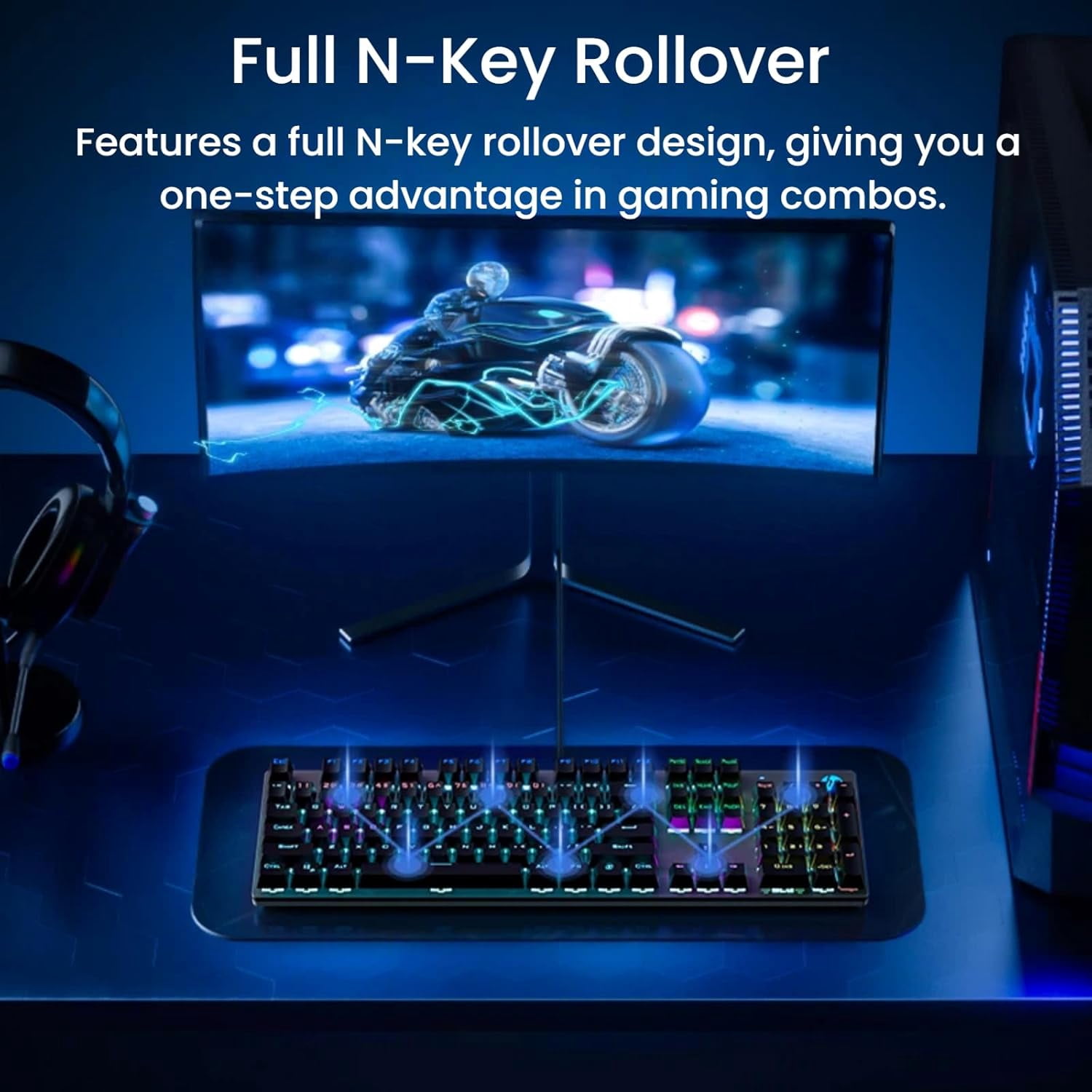 HP GK400F Wired Mechanical Keyboard – 104-Key Brown Switches, USB Connection, Dual-Use for Office & Gaming, Silver/Gunmetal/Black, Mixed-Color Backlight, Top-Printed Keycaps