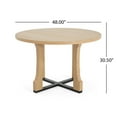 thumbnail image 2 of Violet Farmhouse 48" Round Dining Table with Solid Wood Base, Natural Ash, 2 of 9