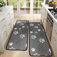 thumbnail image 4 of Kitchen Rugs Sets Of 2,Grey Dog Paw Footprint Anti Fatigue Kitchen Mat Rugs Non Slip Washable,Decorative Kitchen Floor Mats for Kitchen,Sink,Laundry,17"x47"+17"x47", 4 of 5