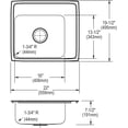thumbnail image 2 of Elkay DRKR2220R3  22 x 19-1/2 x 7-1/2, Single Bowl Drop-in Classroom Sink, Lustertone Stainless Steel, 2 of 7