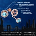 thumbnail image 2 of Gem Stone King 18K Rose Gold Plated Silver Women Stud Earrings with Removable Jackets Round Apatite and Moissanite (1.41 Cttw), 2 of 6