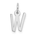thumbnail image 3 of Diamond2Deal 14K White Gold Small Slanted Block Letter W Initial Pendant for Women, 3 of 6