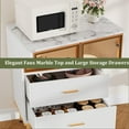 thumbnail image 4 of Yiwa Tall Kitchen Storage Cabinet with Glass Doors, Features 2 Drawers and Multiple Shelves, Versatile Display Sideboard for Living Room, Office, Entryway, or Buffet Use, 4 of 7