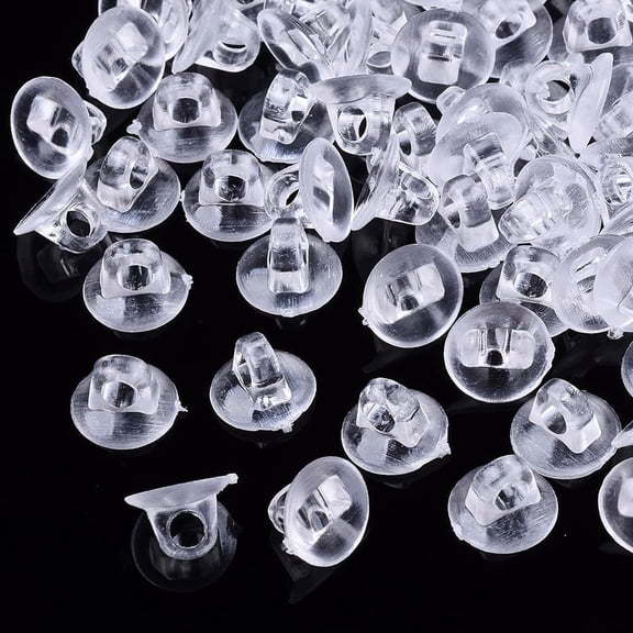 500 Pcs Transparent Charm Base Settings AS Plastic Blank Dome Making Kit Base Blank Tray Settings Flat Round with Glass Cabochons for Badge Corsage Jewelry Making
