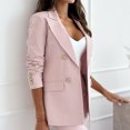 thumbnail image 5 of Hvyesh Women's Work Office Blazer Stretch Lapel Collar Long Sleeve Jacket Suit Blazer, 5 of 10