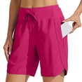 thumbnail image 2 of HAJWOH Women's 7" Athletic Long Running Shorts Workout Gym Quick Dry Hiking Shorts High Waisted Zipper Pocket, 2 of 5