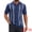Navy Blue, variant on DARING DIVA Men's Jacquard Short Sleeve Button Down Knitted Golf Polo Shirts S Black