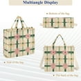 thumbnail image 6 of FORMRS Womens Corduroy Tote Bag Crossbody Shoulder Handbag with Pocket, Retro Green Stars, 6 of 7