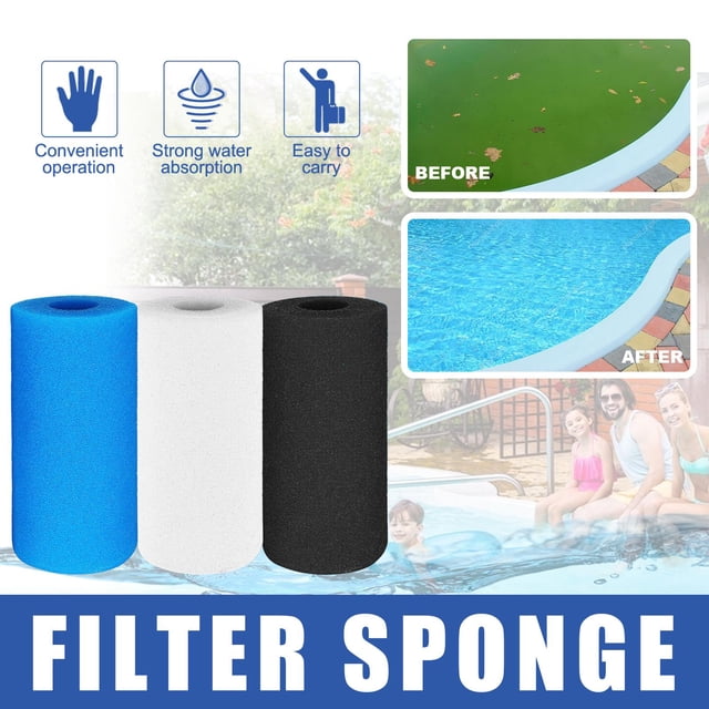 3 unids/pack esponja de de de piscina, de espuma, absorción de aceite, para bomba de piscina, herramienta limpiadora de DYNWAVEMX Cartucho de esponja de piscina
