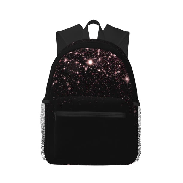 Easygdp Sparkling Pink Night Sky Mochila Casual para Portátil, Mochila para Escuela, Viajes, Negocios