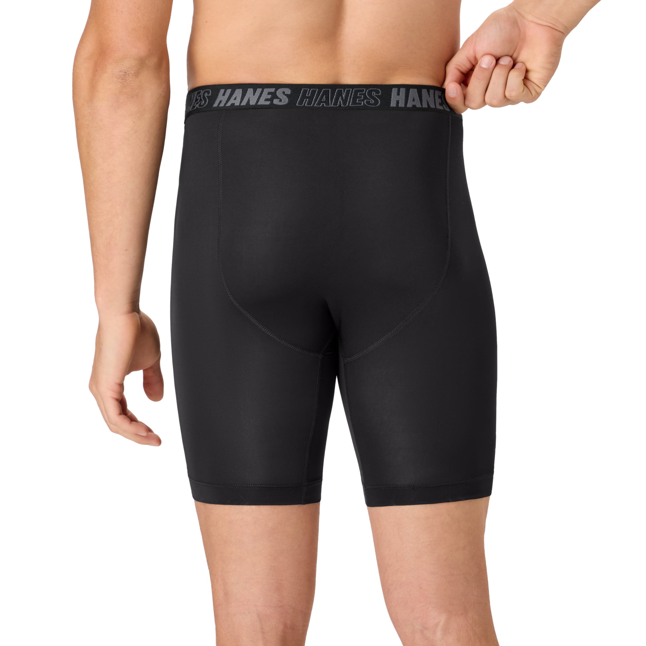 Hanes Mens Underwear Boxer Briefs, 3-Pack, Moves Anti Chafe Boxer Briefs with Total Support Pouch