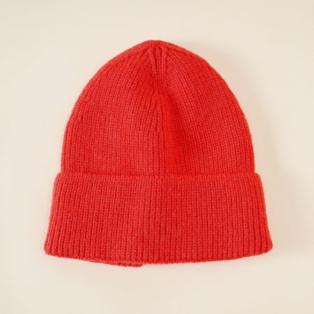 

ZMHEGW Hats Unisex Children S Winter Solid Color Knitting Pullover Warm Caps