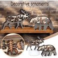 thumbnail image 4 of Paquete de 2 ciervos y osos de madera en 3D, decoración rústica de pared, árbol y adornos navideños de madera, decoración de animales de madera para sala de estar y dormitorio (oso de ciervo), 4 of 5