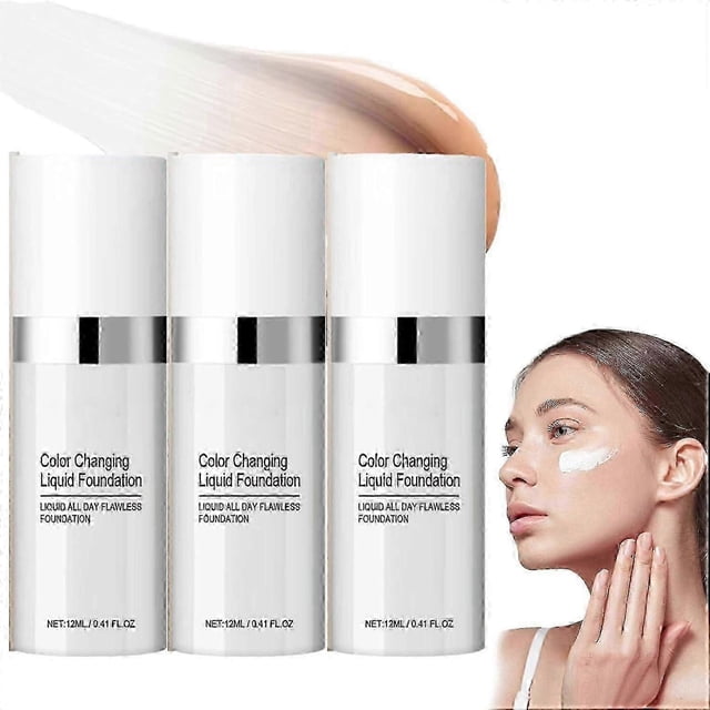 Foundation Colour Changing, Waterproof Naturally Blends Moisturising Face Foundation, Full Coverage Tinted Sunscreen_c*