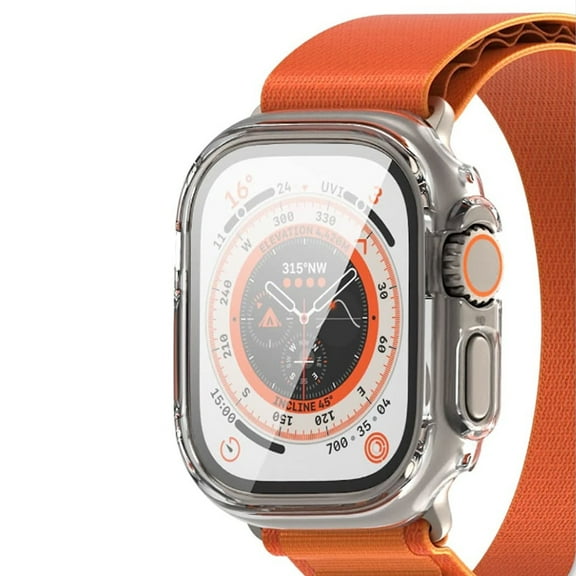 Xpm Compatible with Apple Watch Ultra 49mm Clear Transparent PC with Built in Screen Protector Snap-on Full Cover Shell Rubber TPU   Hard PC Frame [ Clear ]