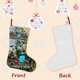 thumbnail image 3 of Una Película de Minecraft Tema: Calcetines de Navidad, fino lino blanco para colgar en escaleras y chimenea, decoración navideña para el hogar, regalo de Navidad.54cm×38cm, 3 of 5