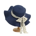 thumbnail image 5 of SikaFu Fashion Casual Temperament Bow Ribbon Straw Hat High -End Sense Seaside Beach Hat Big Hat Big Brim Lady Sun Hat, 5 of 7