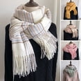 thumbnail image 3 of Long Scarf Windproof Soft Stylish Lady Classic Plaid Pattern Thermal Scarf, 3 of 4