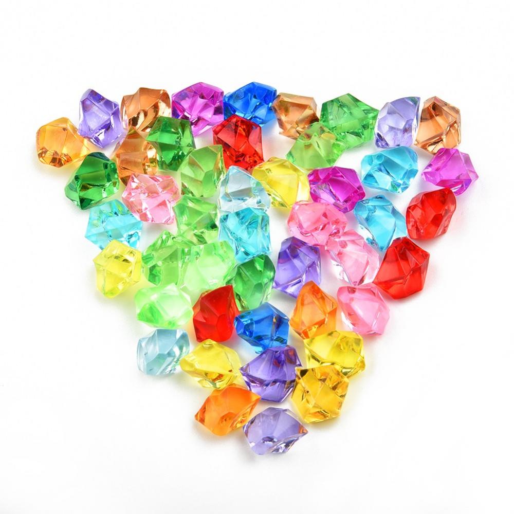 Mduoduo 200 Pcs Plastic Gems Ice Grains Colorful Small Stones Children Jewels  Acrylic Gems 