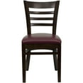 thumbnail image 6 of Flash Furniture HERCULES Series Ladder Back Walnut Wood Restaurant Chair - Burgundy Vinyl Seat, 6 of 7