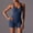 Dark Blue, variant on Athletic Rompers for Women Fitted Seamless Sleeveless V Neck Shapewear Gym Exercise Backless One Piece Jumpsuits for Women Tummy Control (Blue ,L)