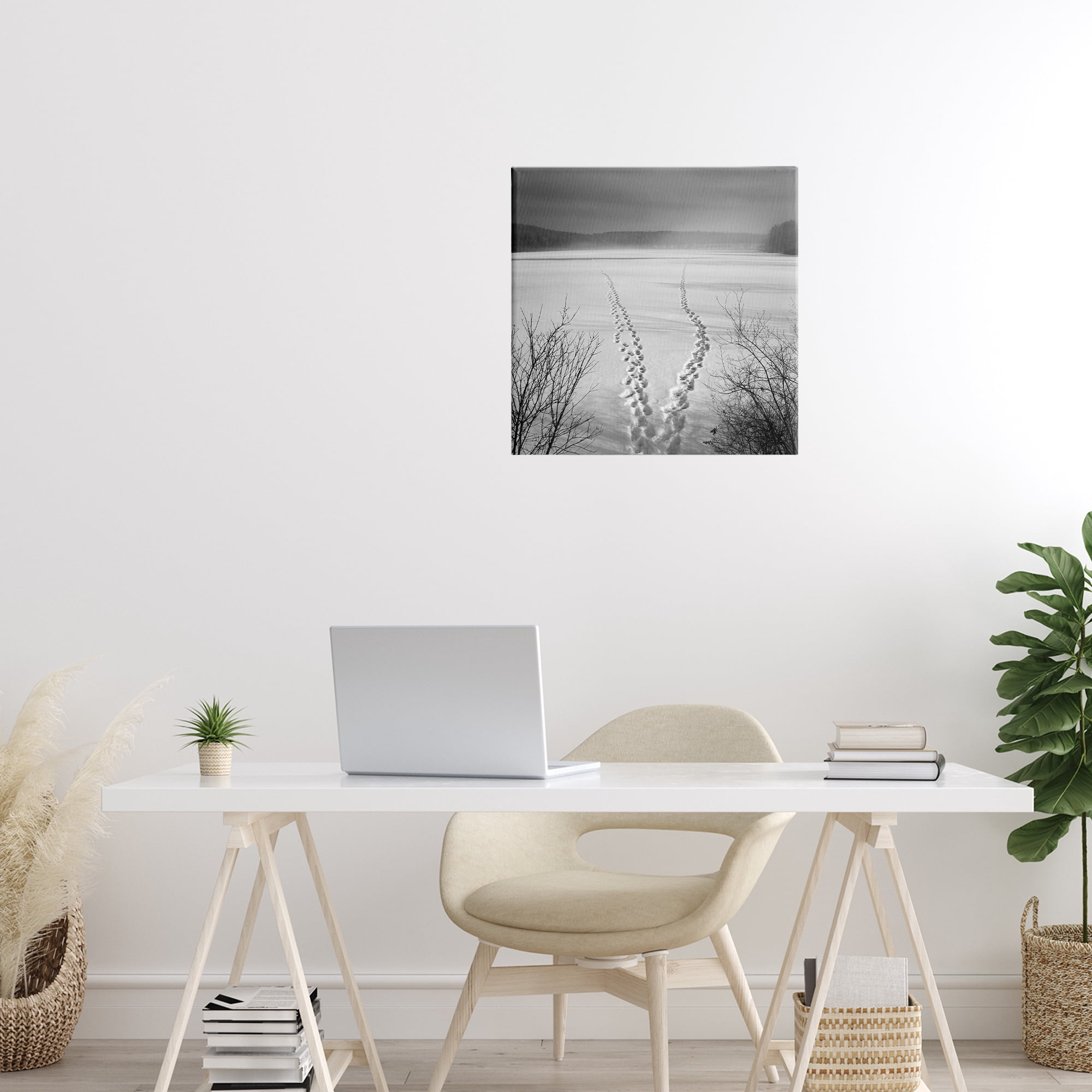 Stupell Industries Snowstep Tracks Across Frozen Lakes Canvas Wall Art, design by Chip Forelli