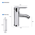 thumbnail image 3 of Llave Mezcladora Baja Monomando para Lavabo Fregadero Grifo Lavamanos Baño Femmto, 3 of 5