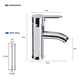 thumbnail image 3 of Llave Mezcladora Baja Monomando para Lavabo Fregadero Grifo Lavamanos Baño Femmto, 3 of 5